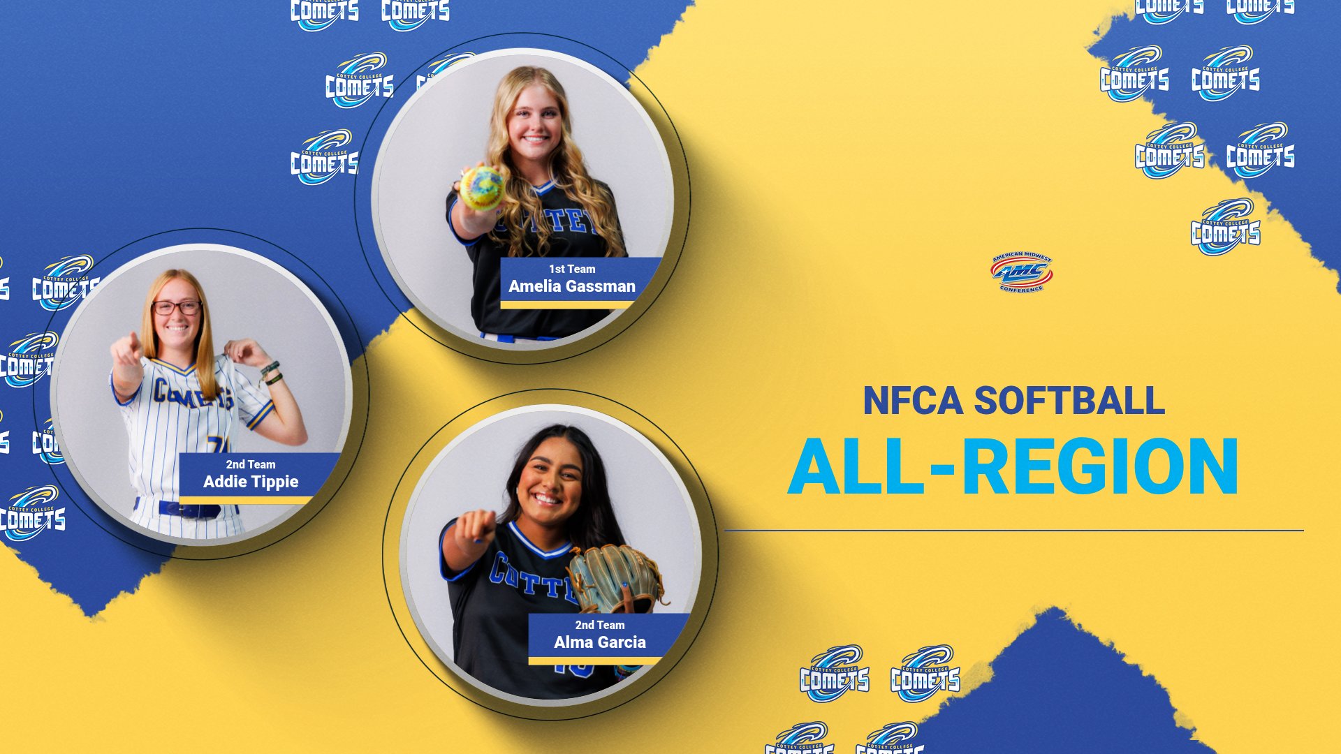Comets Trio earn NFCA All-Region Honors